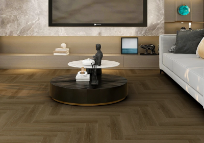 DECOTEC Rigid Herringbone-Vinyl - Bodenbelag "Royal Pine"